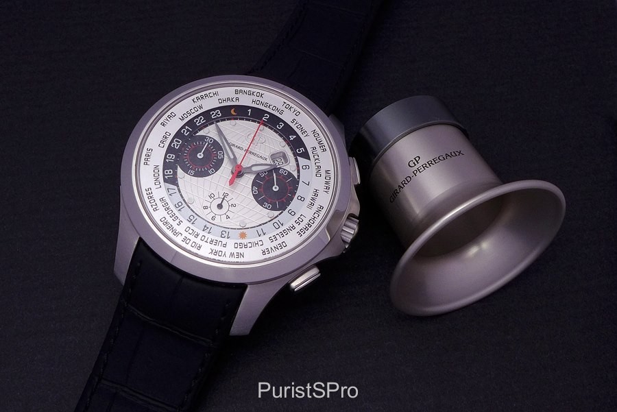 Girard Perregaux Traveller ww.tc ref 49700 Panda dial a closer